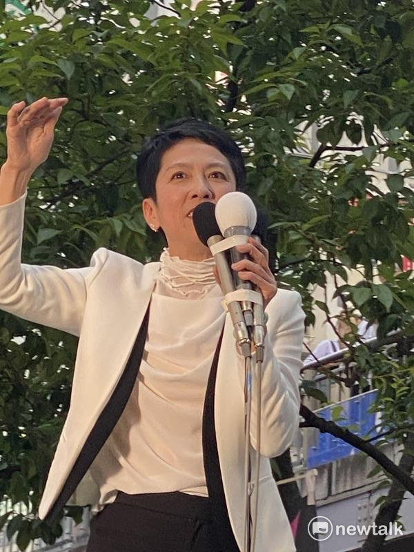  蓮舫去年競選東京都知事拿到128萬票，位居第三，她每逢選舉就會被拿跟台灣的關係做文章。 圖：劉黎兒攝 