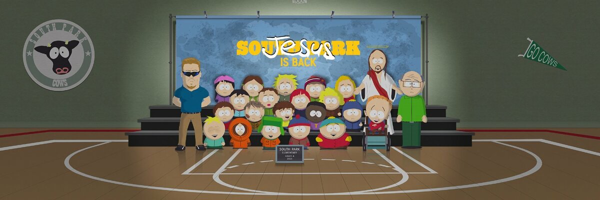 美國知名成人動畫影集《南方公園》（South Park）以充滿黑色幽默為名。 圖:翻攝自X帳號@SouthPark