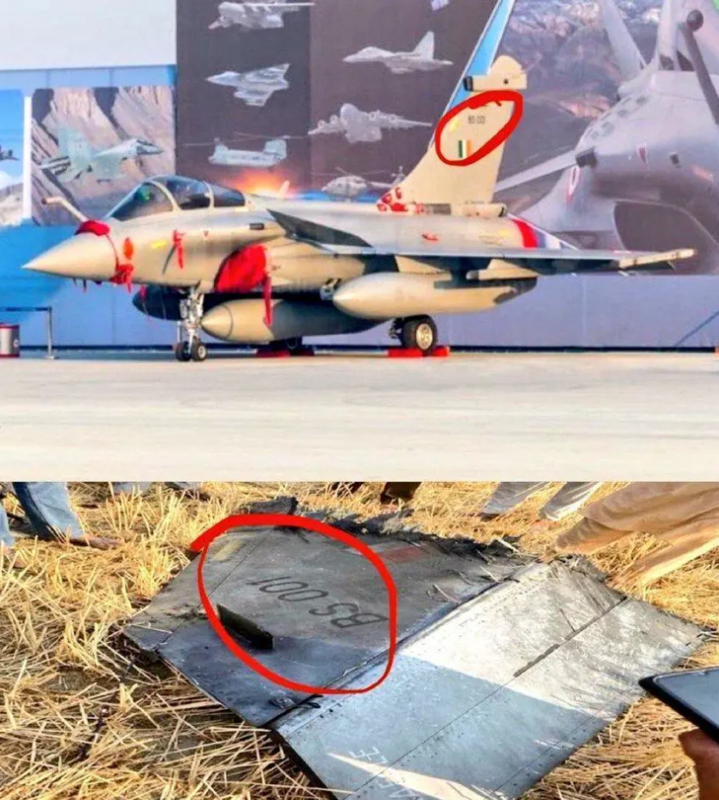 巴基斯坦方面聲稱擊落了 5 架印度戰機，包括3架陣風戰鬥機、1 架蘇-30MKI 及 1 架米格-29UPG，並公開展示疑似殘骸，對印度空軍構成輿論壓力。 圖:翻攝自騰訊網