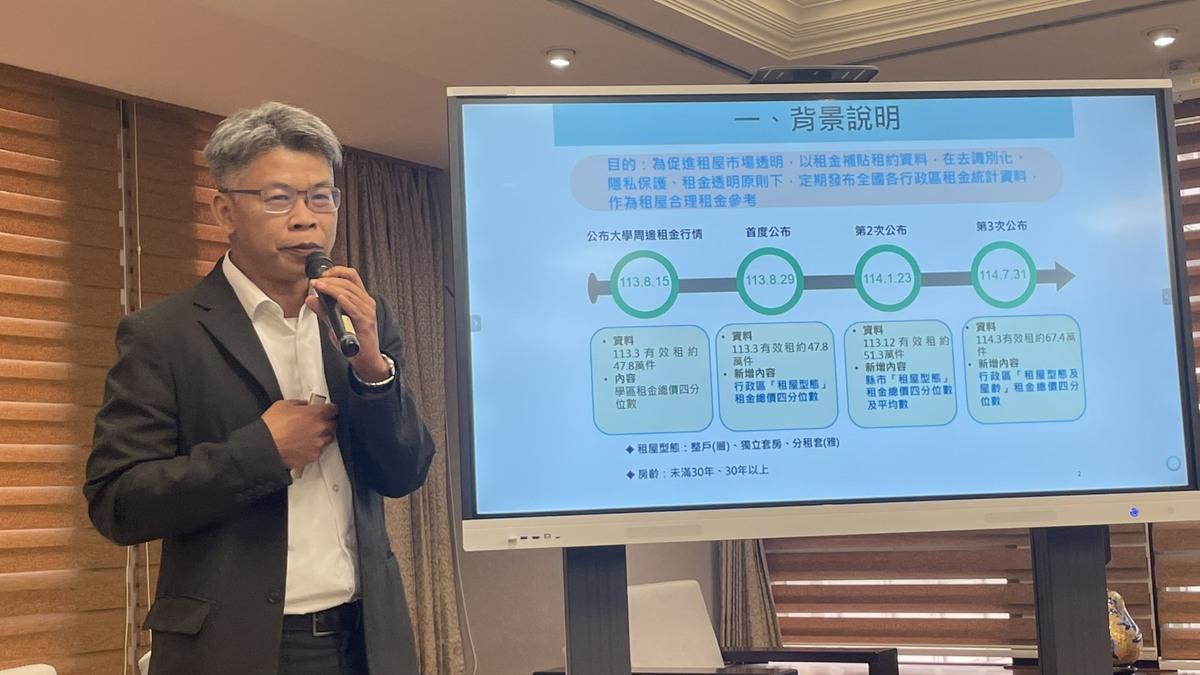  內政部地政司司長林家正說明「租金統計資料」的效益 圖：高逸帆／攝 