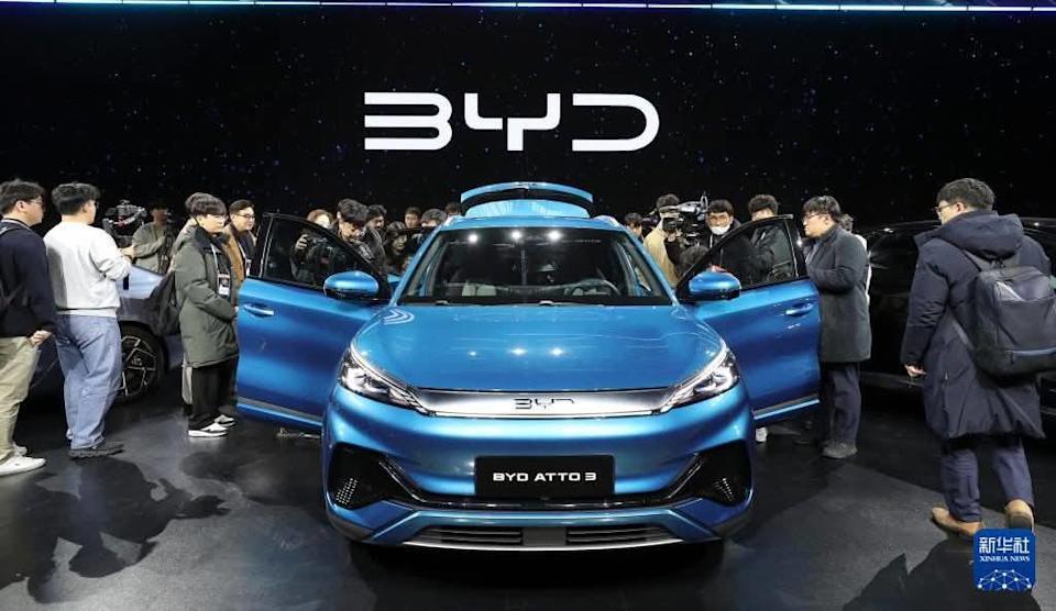  中國電動車汽車巨頭比亞迪（BYD） 圖：翻攝自新華社 