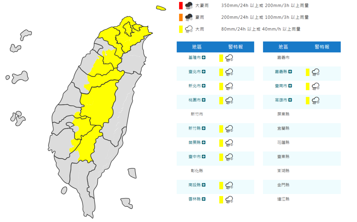 快訊》外出帶傘！對流雲系旺盛　氣象署：12縣市大雨特報 