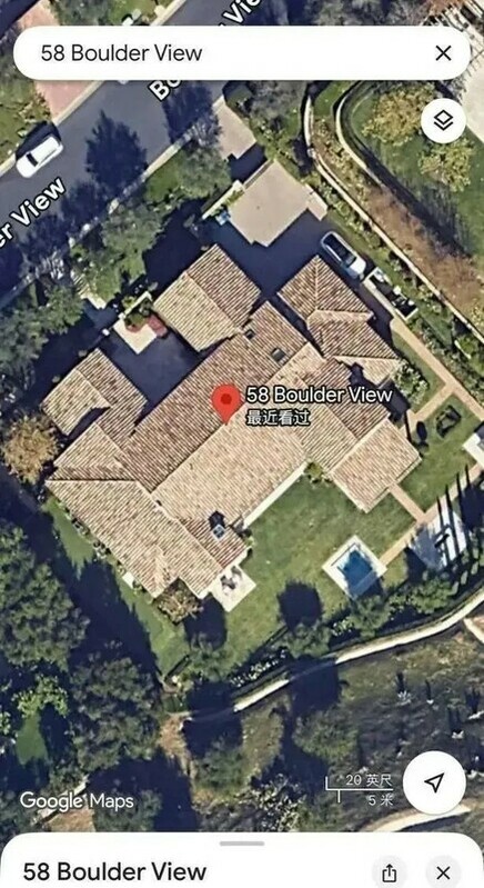 據信為何女士所持有的別墅，位於Google Maps上的模樣。圖：翻攝自騰訊網