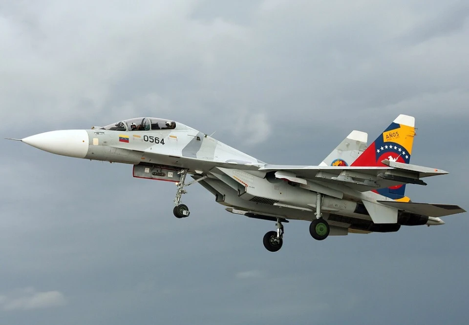  委內瑞拉的俄製Su-30MK2 戰機。 圖：翻攝自騰訊新聞@零度 