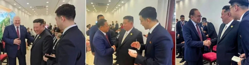  金正恩與多國政要互動，其中與南韓國會議長禹元植的互動最受關注。 圖：翻攝自騰訊新聞@普林斯在平壤 
