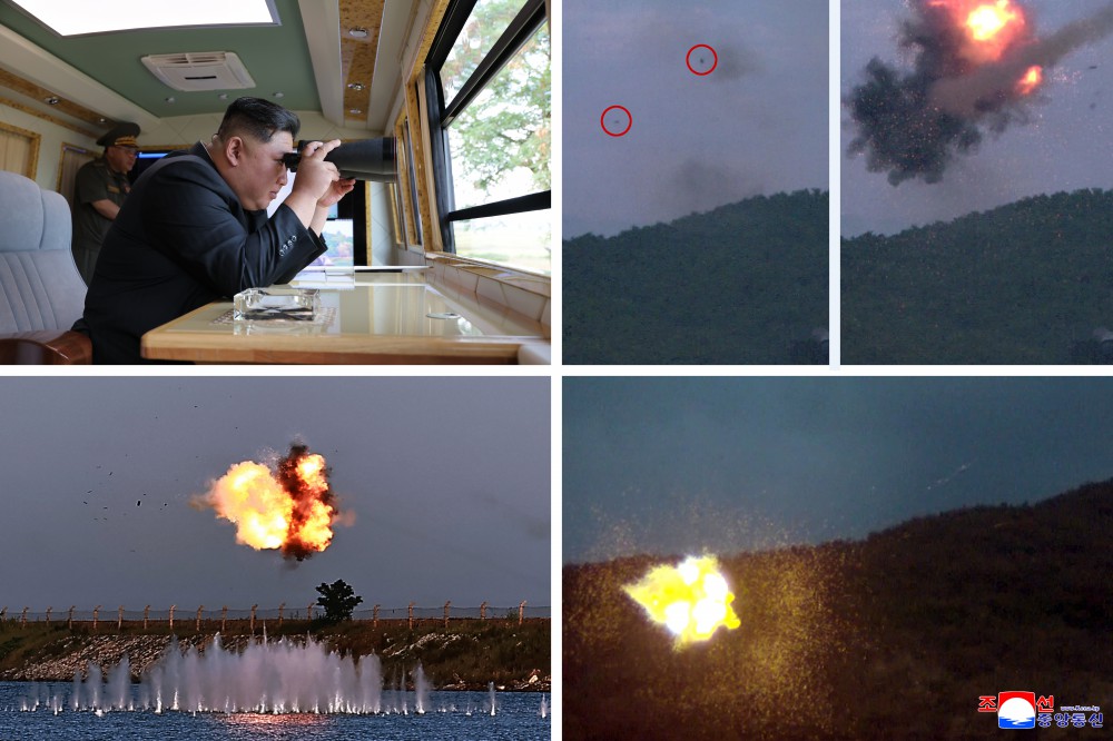  金正恩視察國防科學院裝甲防禦武器研究所和電子武器研究所。 圖：翻攝自《朝中社》 