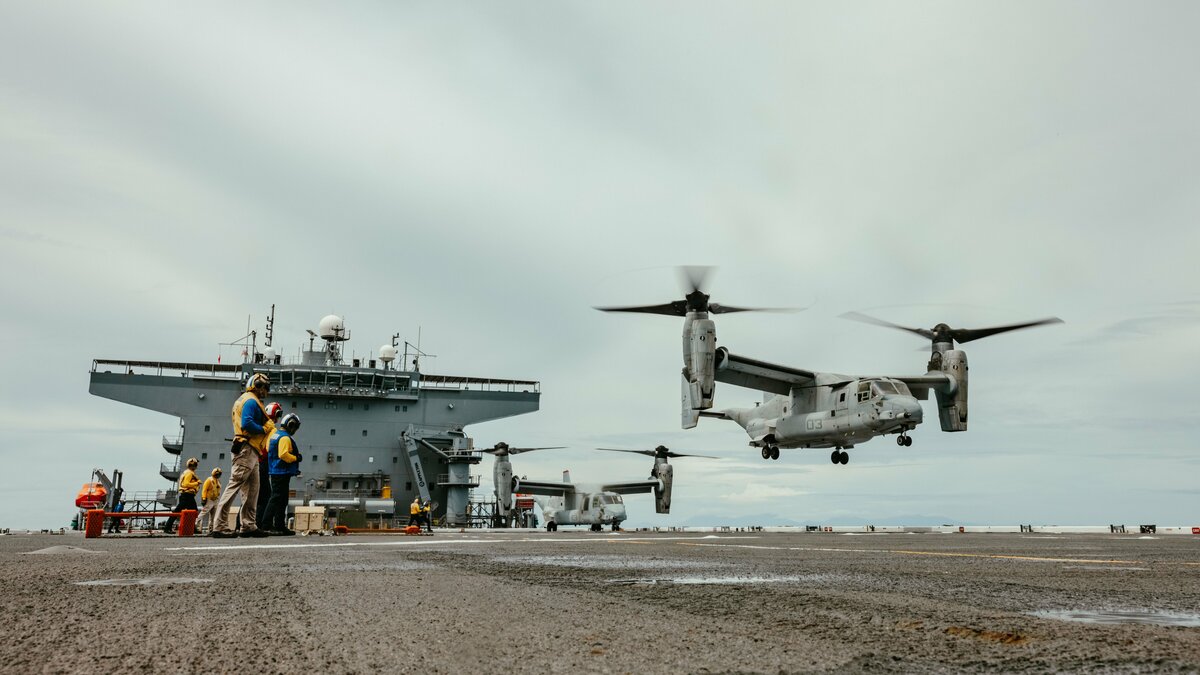 MV-22B「魚鷹」（Osprey）傾轉旋翼機。 圖：翻攝「X」@INDOPACOM 