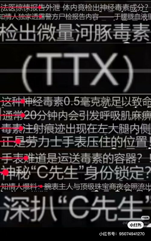  流傳于朦朧遺體有毒物反應。圖：翻攝自 X《新闻调查》