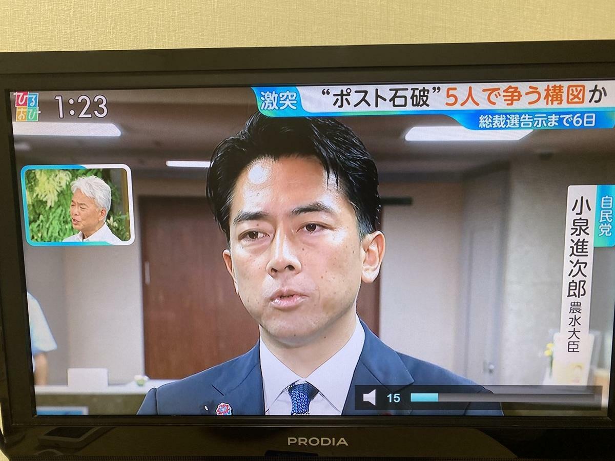  小泉進次郎這次是最可能勝出成為自民黨總裁的第一人選。 圖：攝自TBS 