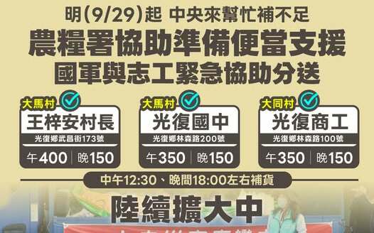 經濟部動員送暖！每日供應便當口糧 助花蓮救災人員補足體力