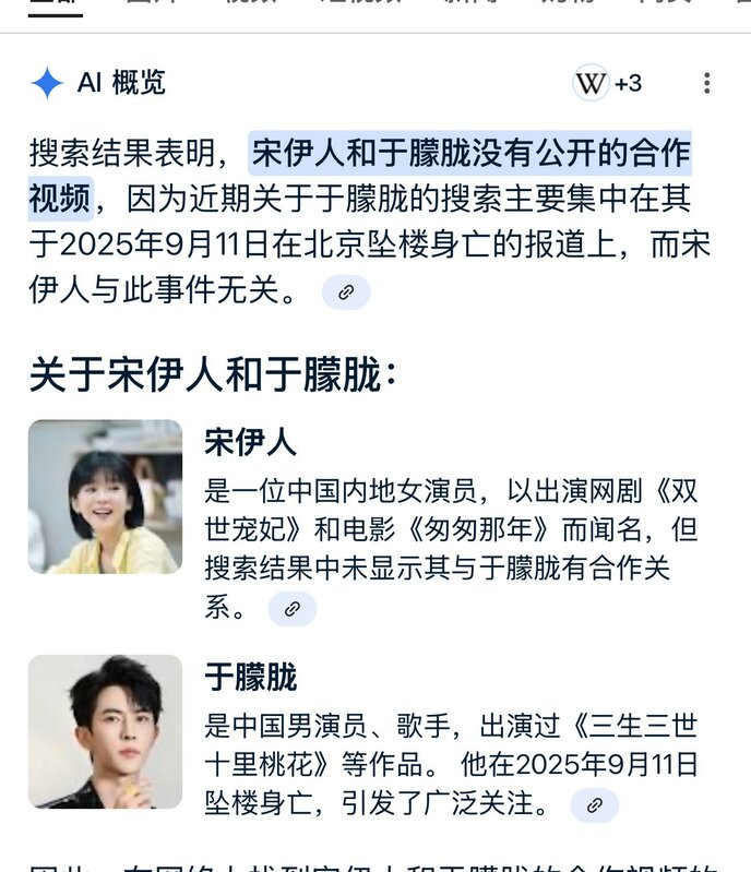  Google 搜尋頁面的AI摘要內容與中國警方說法一致。 圖：翻攝自 X 