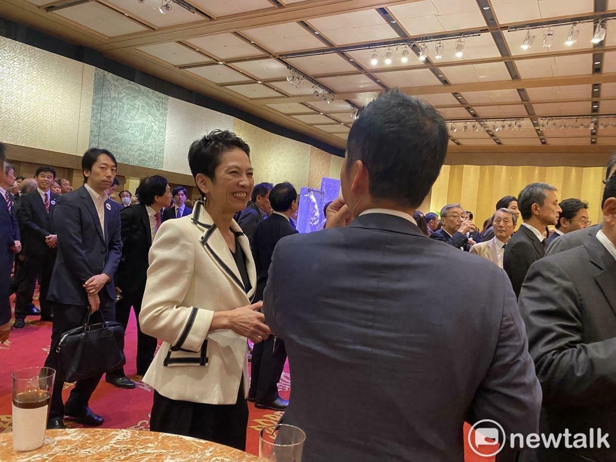  蓮舫在立憲民主黨裡成立了日台議員懇談會，這次也出席台灣的國慶酒會。 圖：劉黎兒攝 