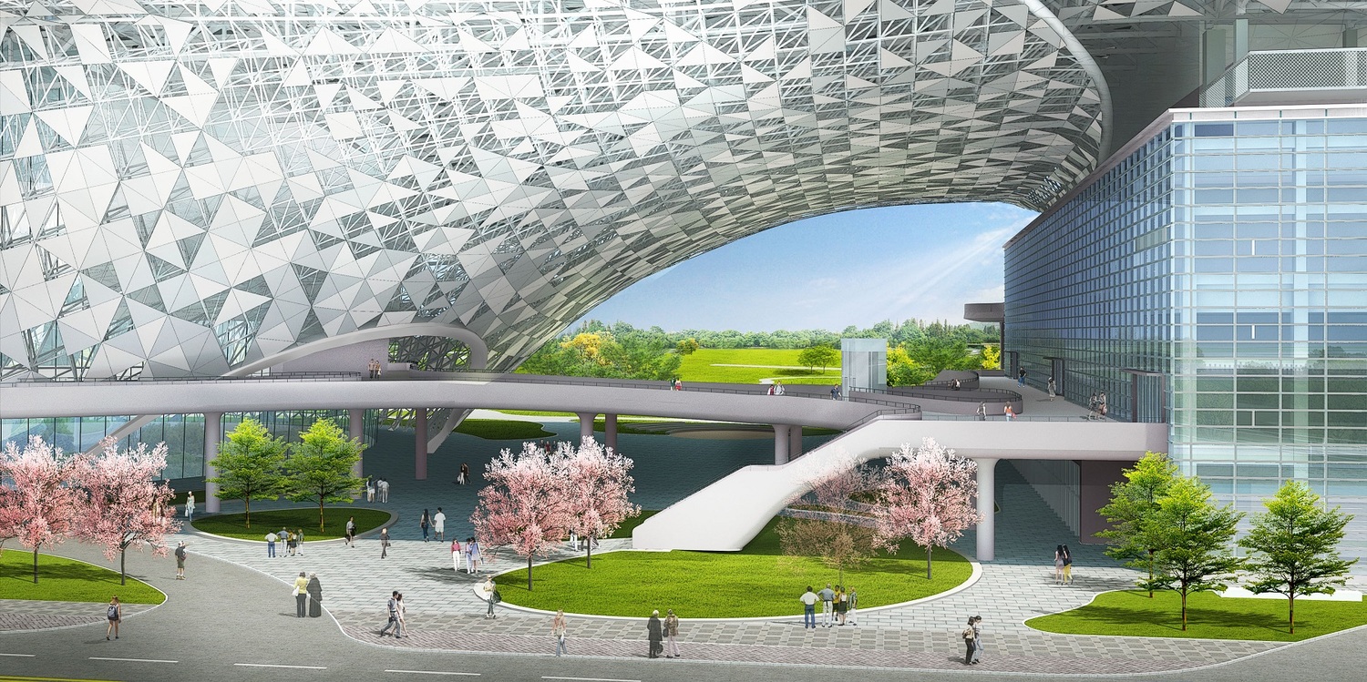 台中國際會展中心TREE GATE意象圖。圖/台中市政府提供
